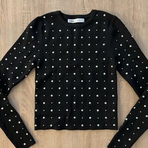 Zara like new fully studded top size small